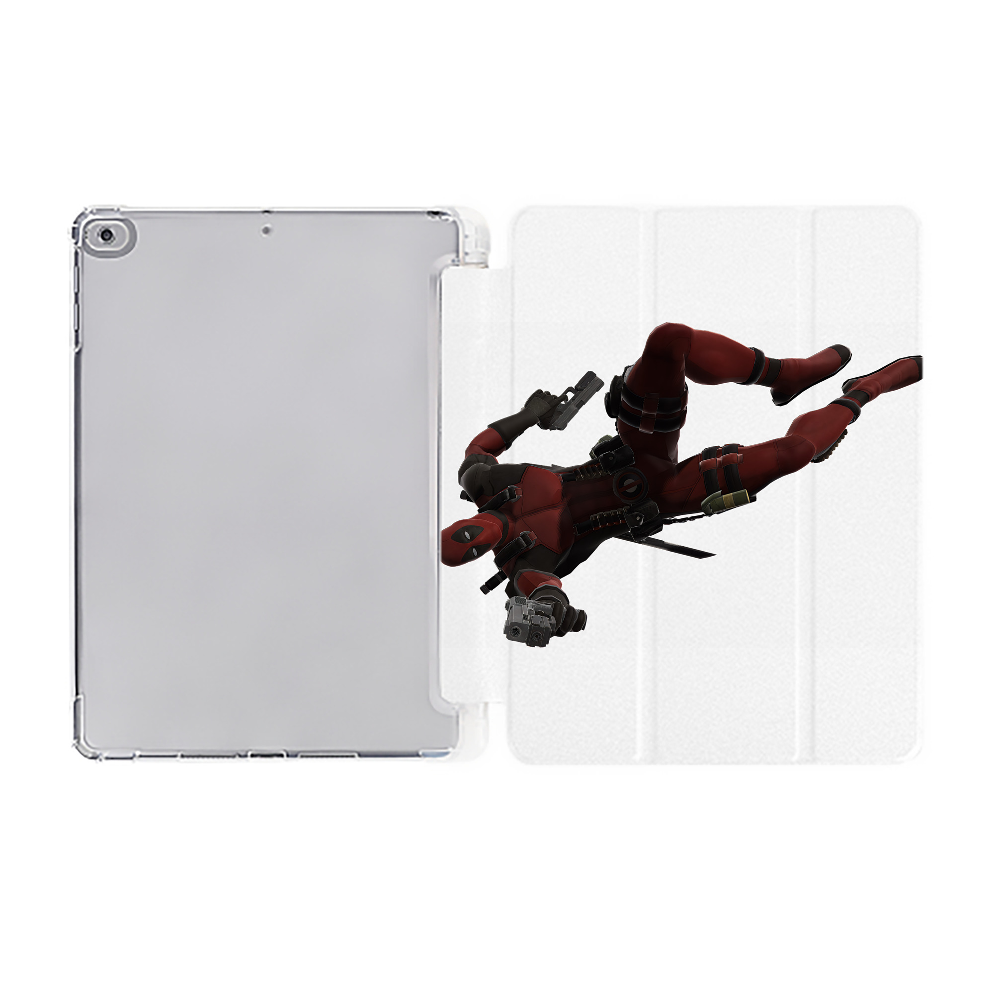 （画像用） Deadpool デッドプール IPad ケース ペン収納付き 三つ折りスタンド PUレザー×シリコン 対応機種9.5/10.5/10.9インチ